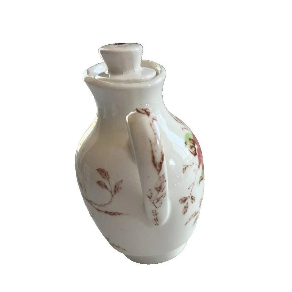 Vintage NASCO Ceramic Springtime Oil Cruet with Stopper
